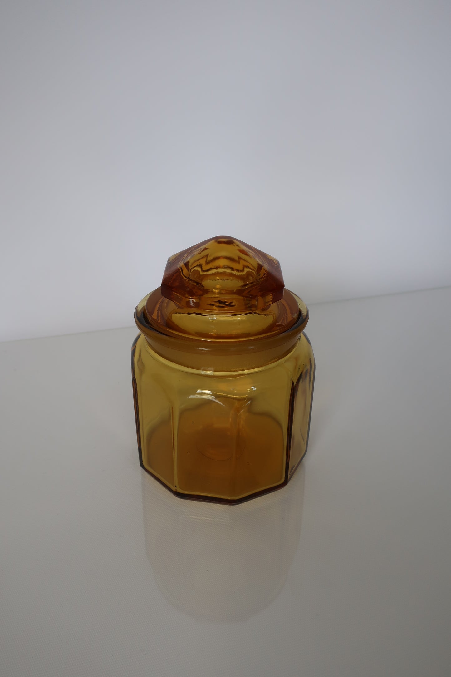 LE Smith Amber Lidded Canister