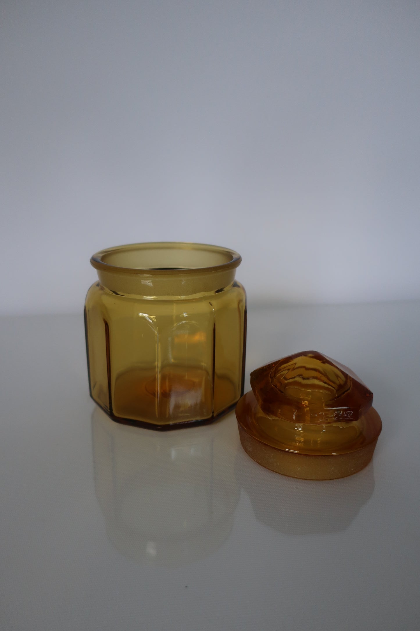 LE Smith Amber Lidded Canister