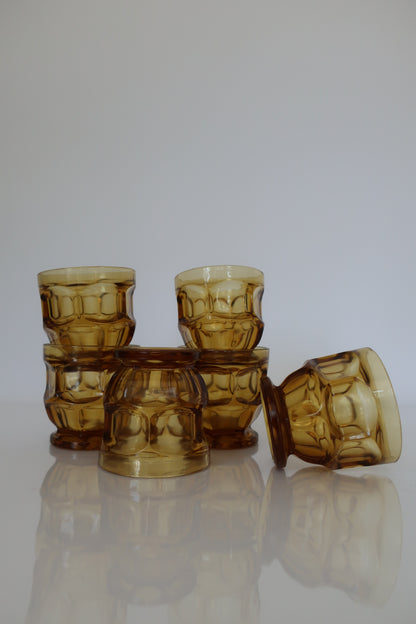 Libbey Ashburton Amber Honeycomb Tumblers