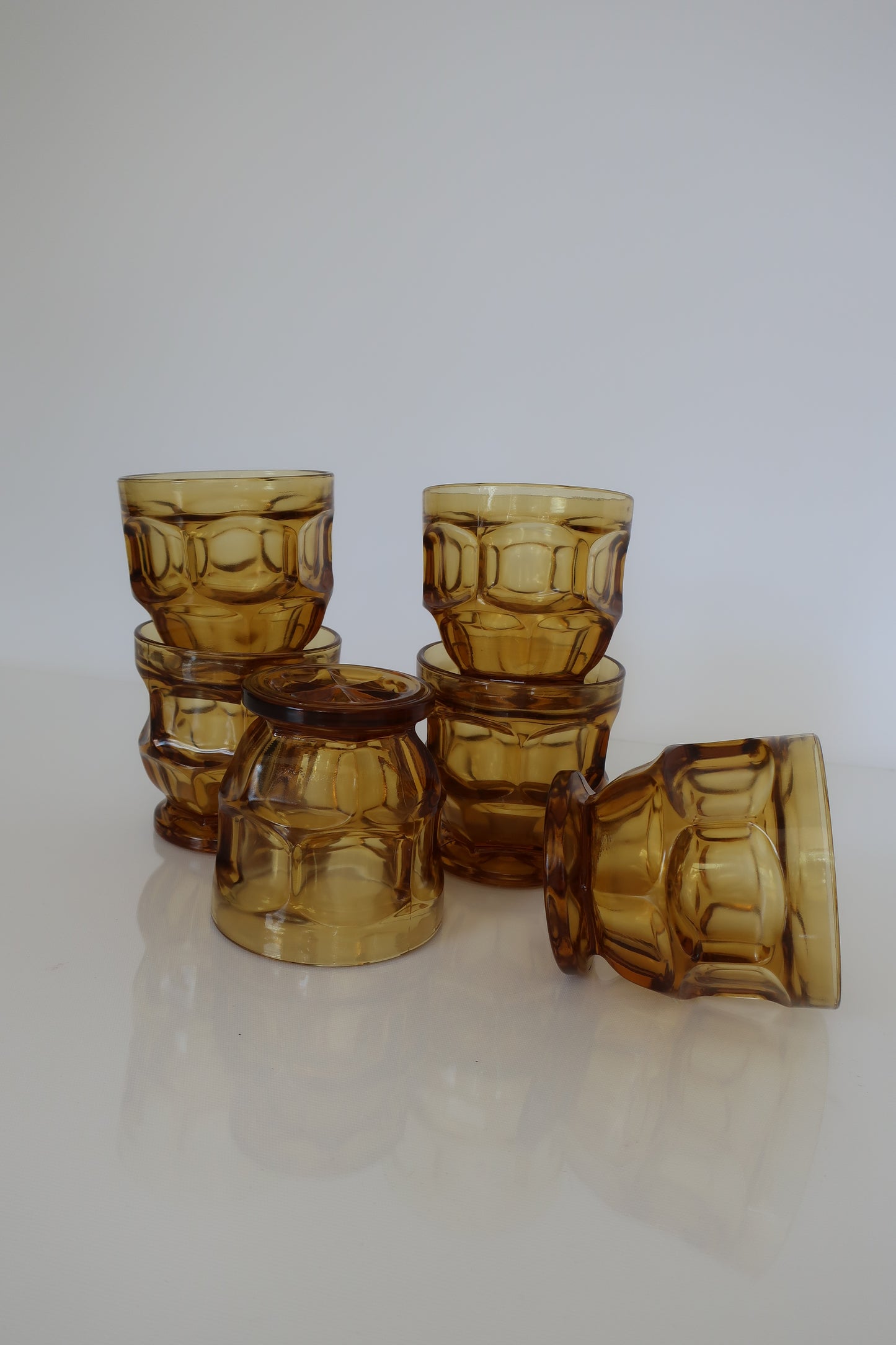 Libbey Ashburton Amber Honeycomb Tumblers