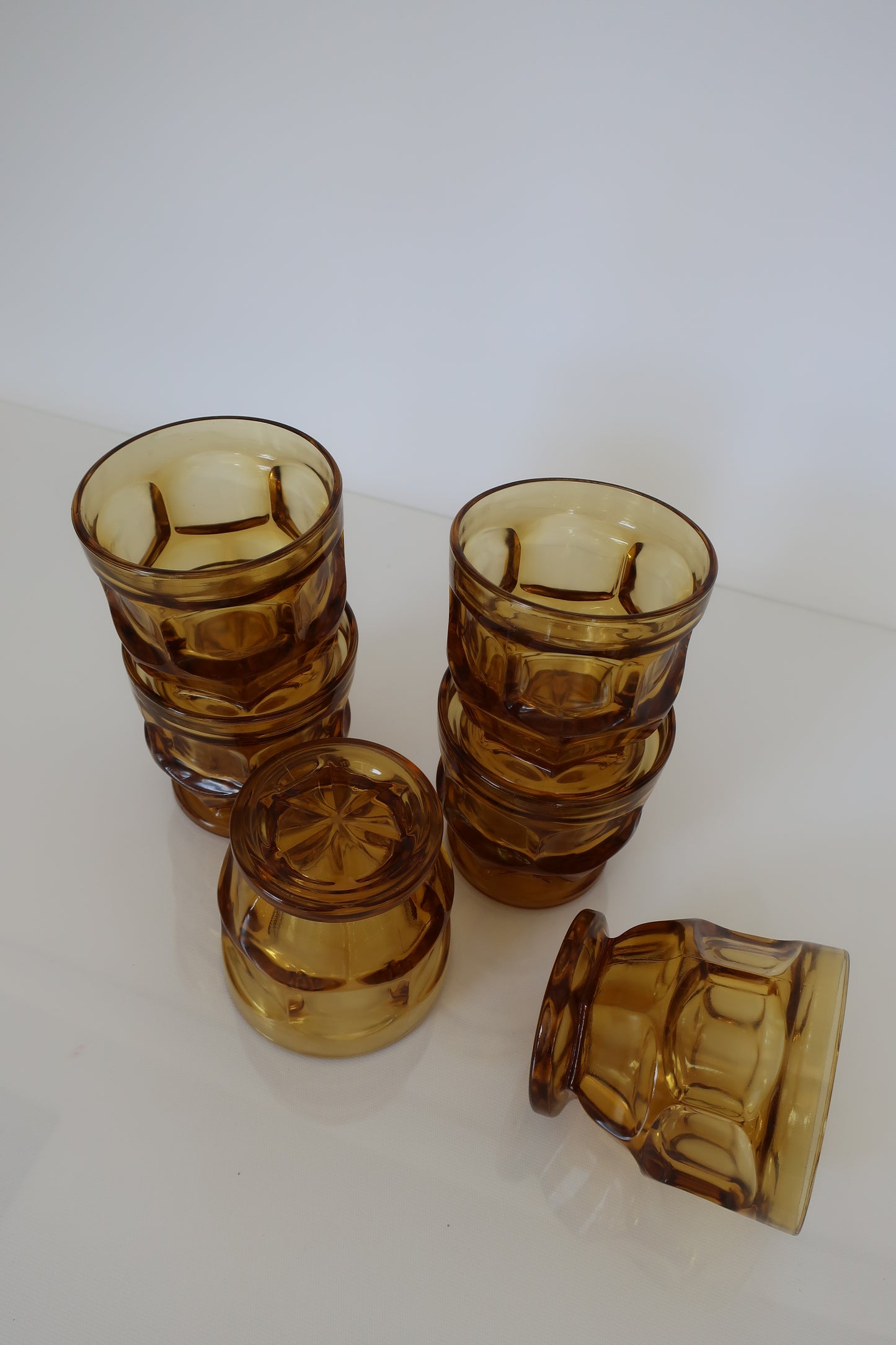 Libbey Ashburton Amber Honeycomb Tumblers