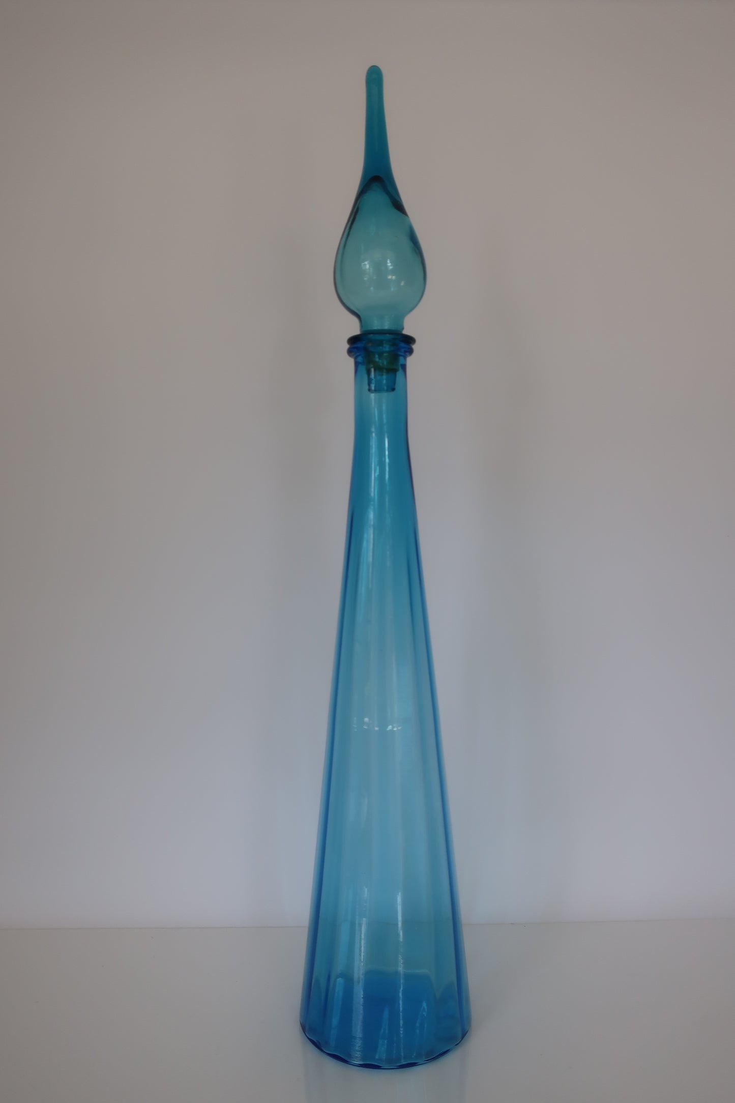 Empoli Ribbed Blue Decanter