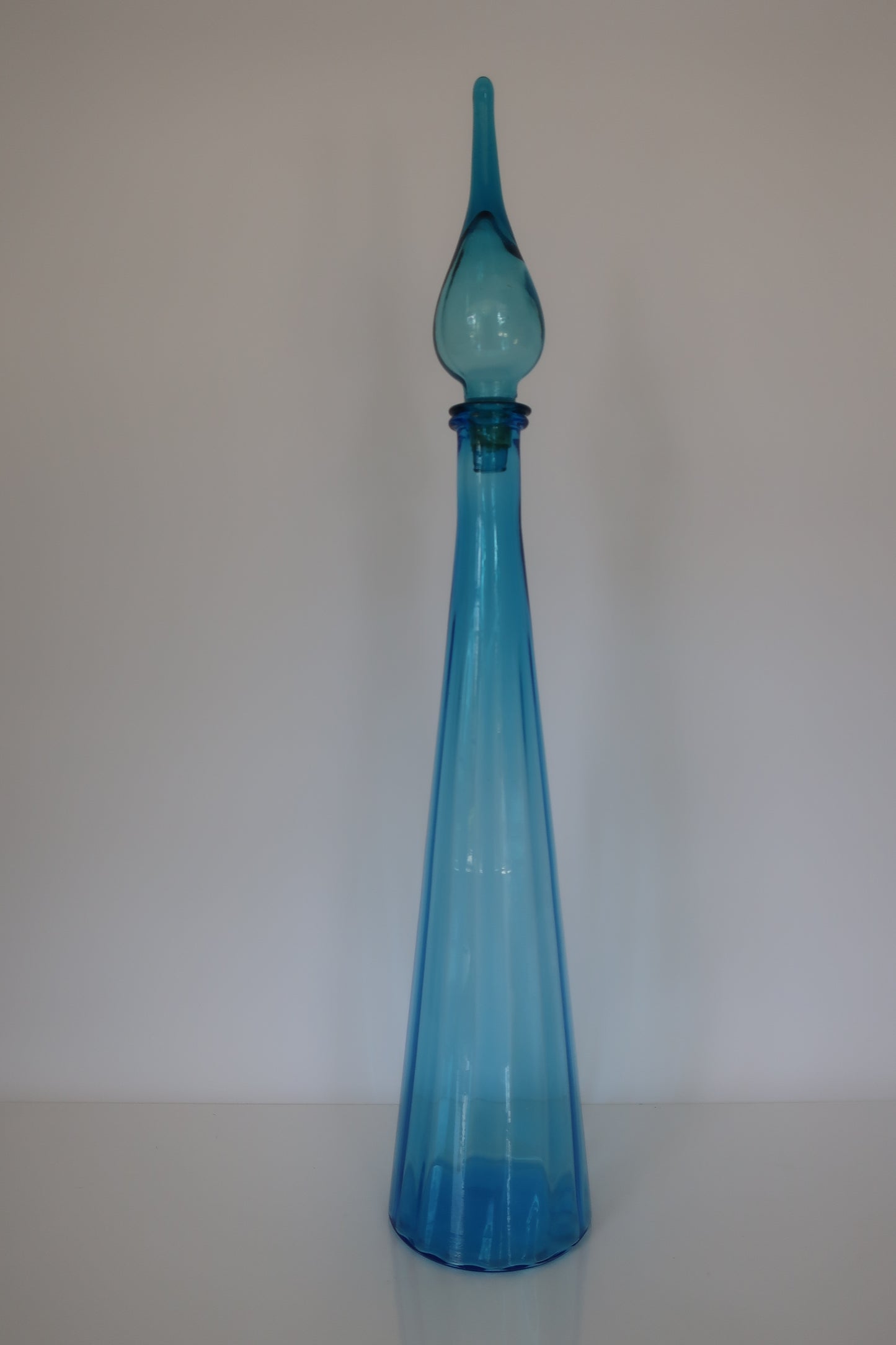 Empoli Ribbed Blue Decanter