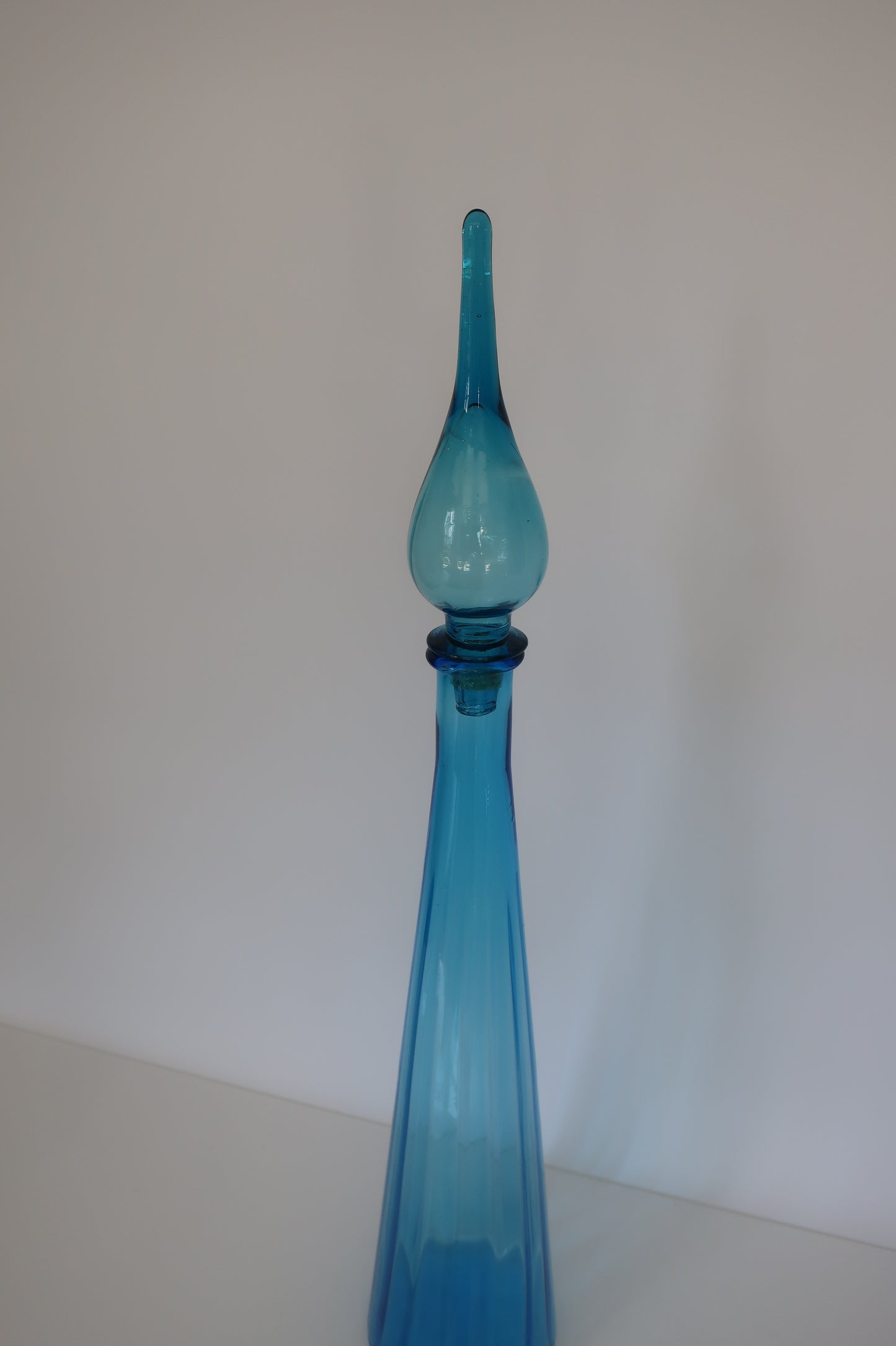 Empoli Ribbed Blue Decanter