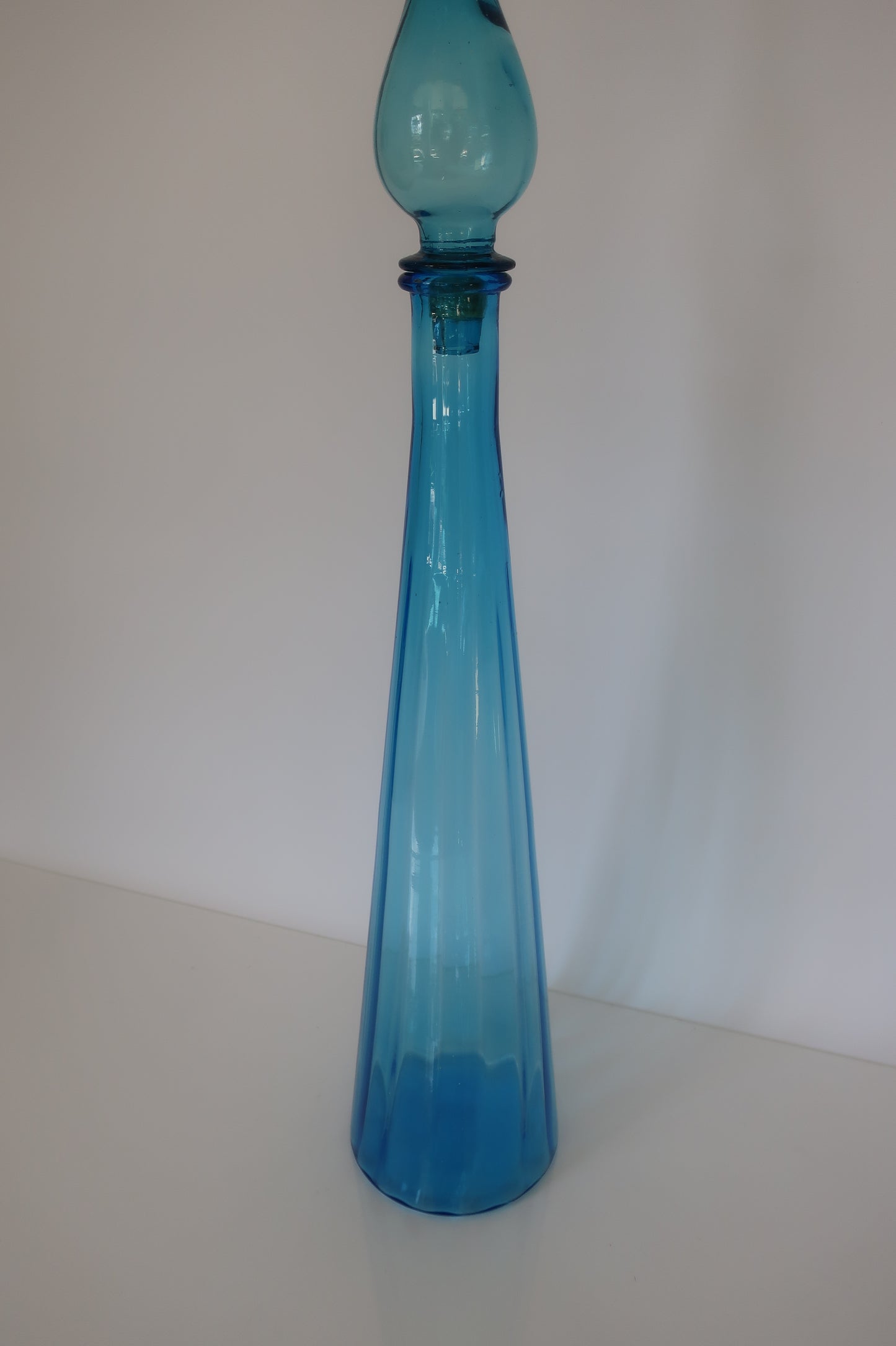 Empoli Ribbed Blue Decanter