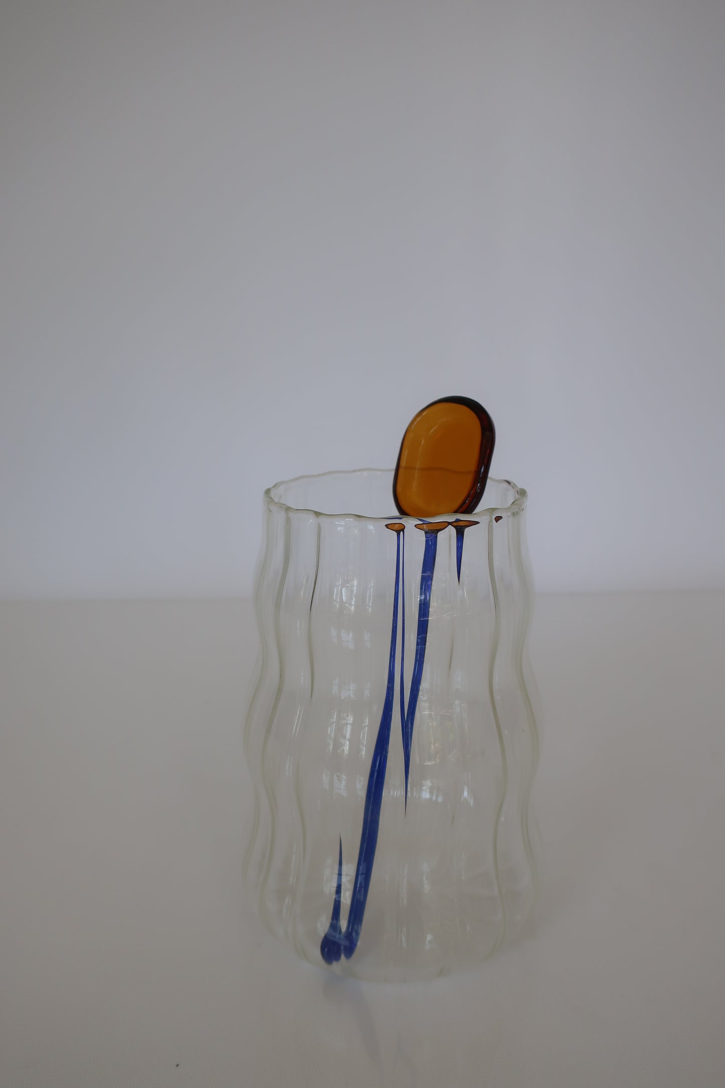 Blue & Amber Squiggle Spoon