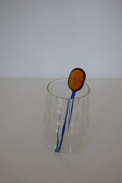 Blue & Amber Squiggle Spoon