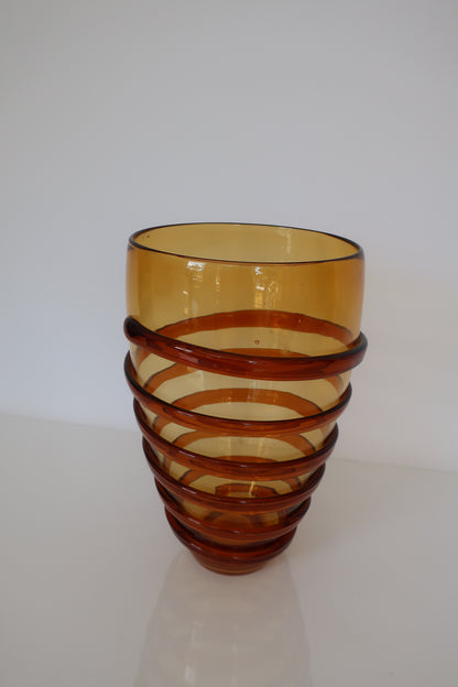 Italian Amber Swirl Large Vase