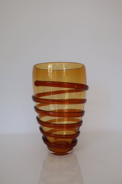 Italian Amber Swirl Large Vase