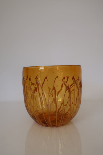 Handblown Amber Planter