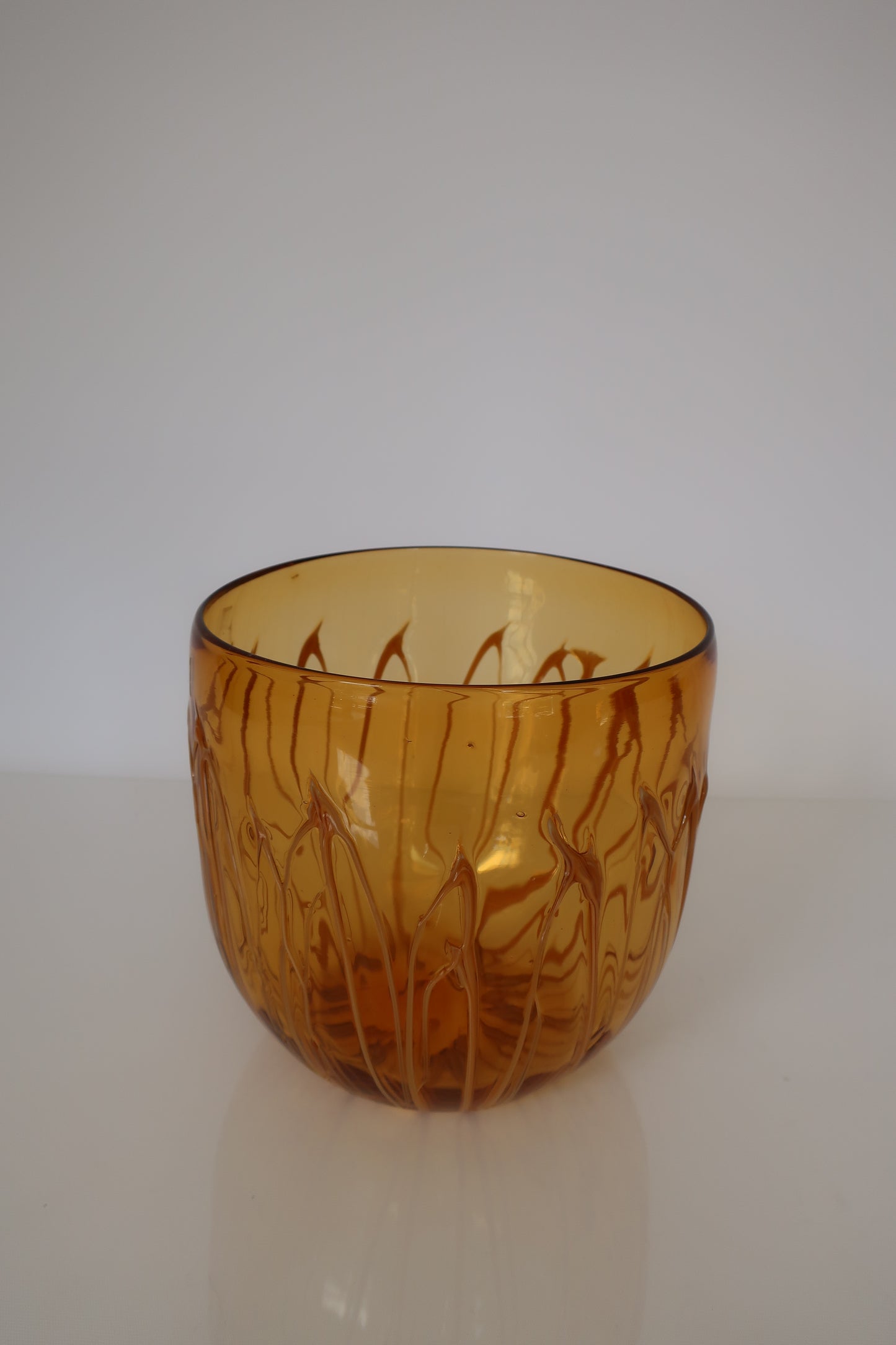 Handblown Amber Planter