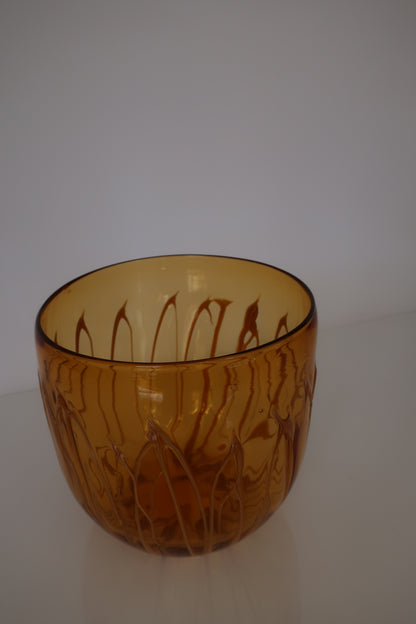 Handblown Amber Planter