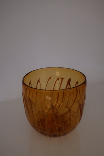 Handblown Amber Planter