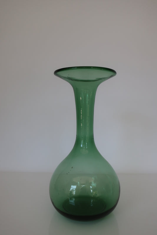 Handblown Green Flared Vase