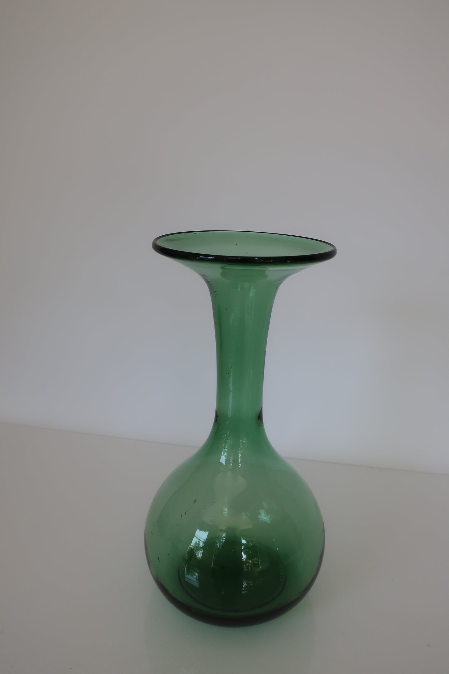 Handblown Green Flared Vase