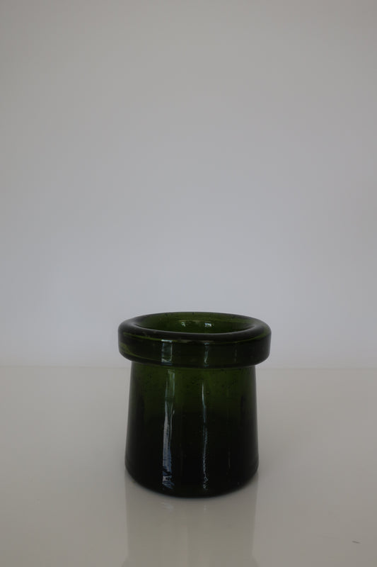 Handblown Green Candle Holder