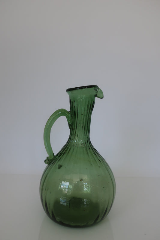 Handblown Green Pitcher