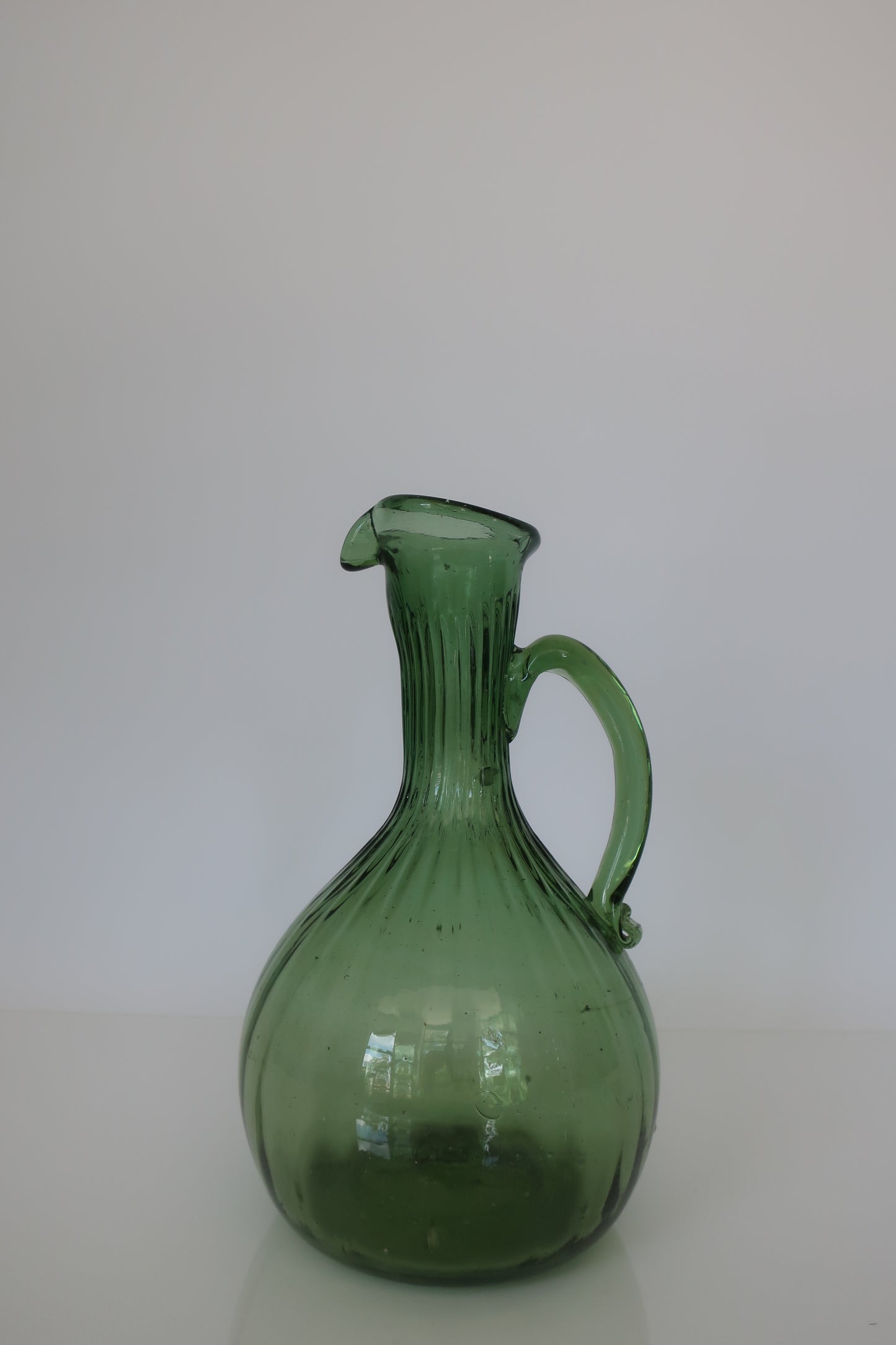 Handblown Green Pitcher