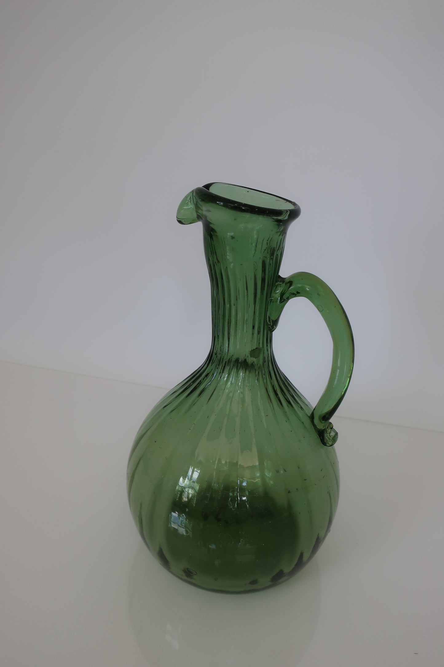 Handblown Green Pitcher