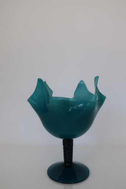 Empoli Teal Handkerchief Compote