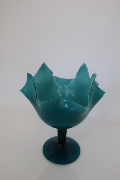 Empoli Teal Handkerchief Compote