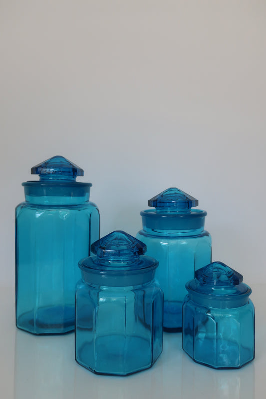 LE Smith Blue Lidded Canister Set