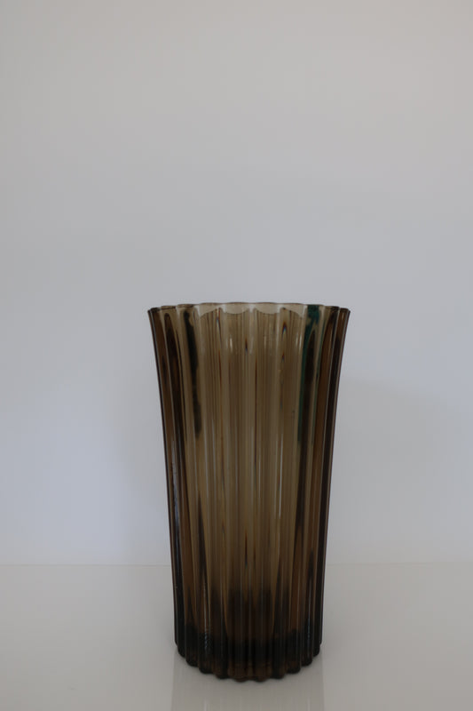 Luminarc Brown Ribbed Vase