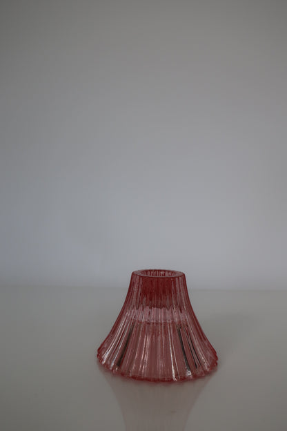 Pink Ribbed Candle Holder