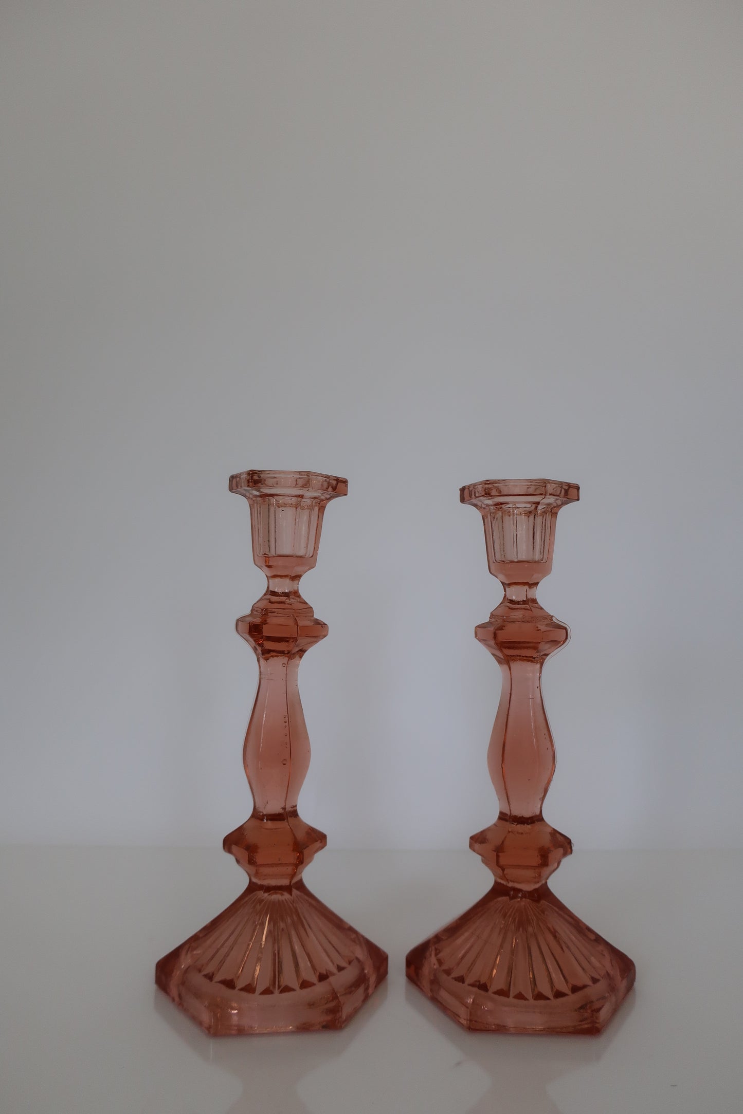 Pink Candle Holder Set