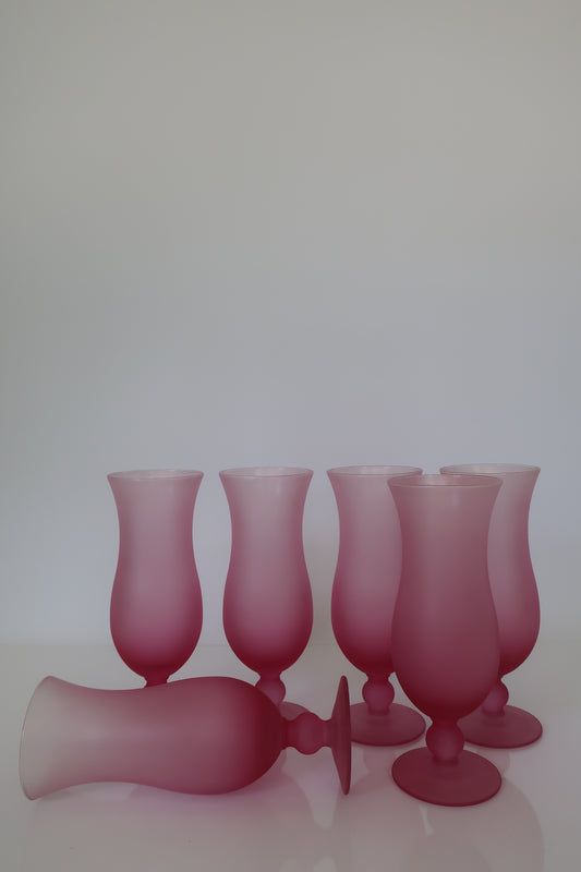 Libbey Satin Pink Sundae Glasses