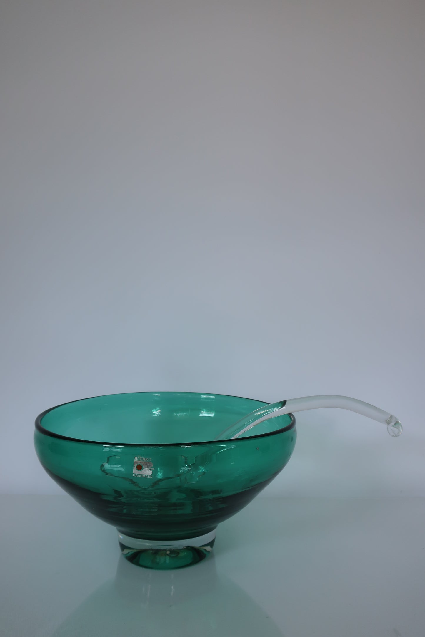 Blenko Juniper Punch Bowl Set