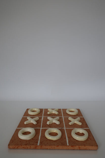 Ceramic Tic Tac Toe Peach Set