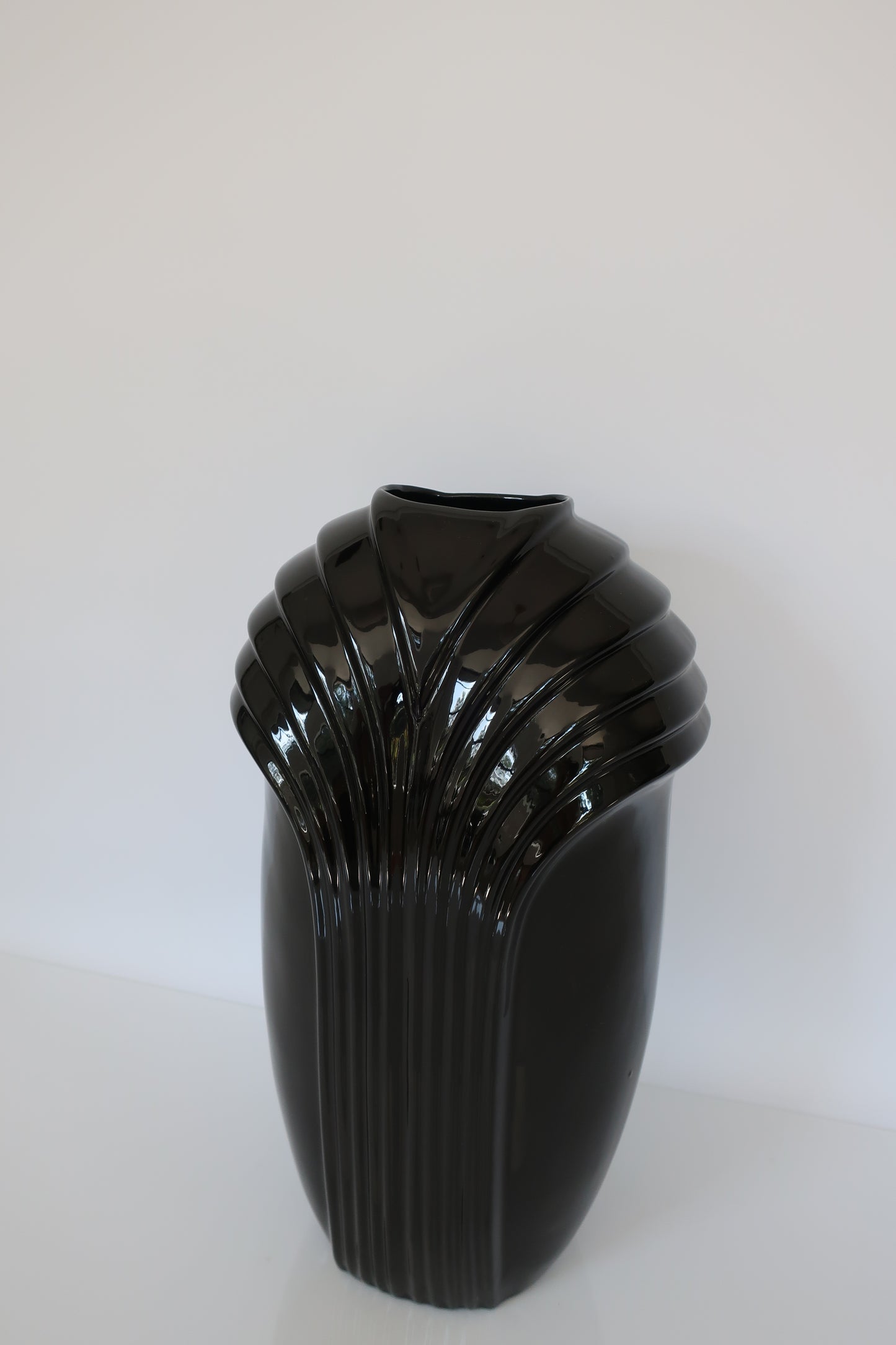 Art Deco Black Ceramic Vase