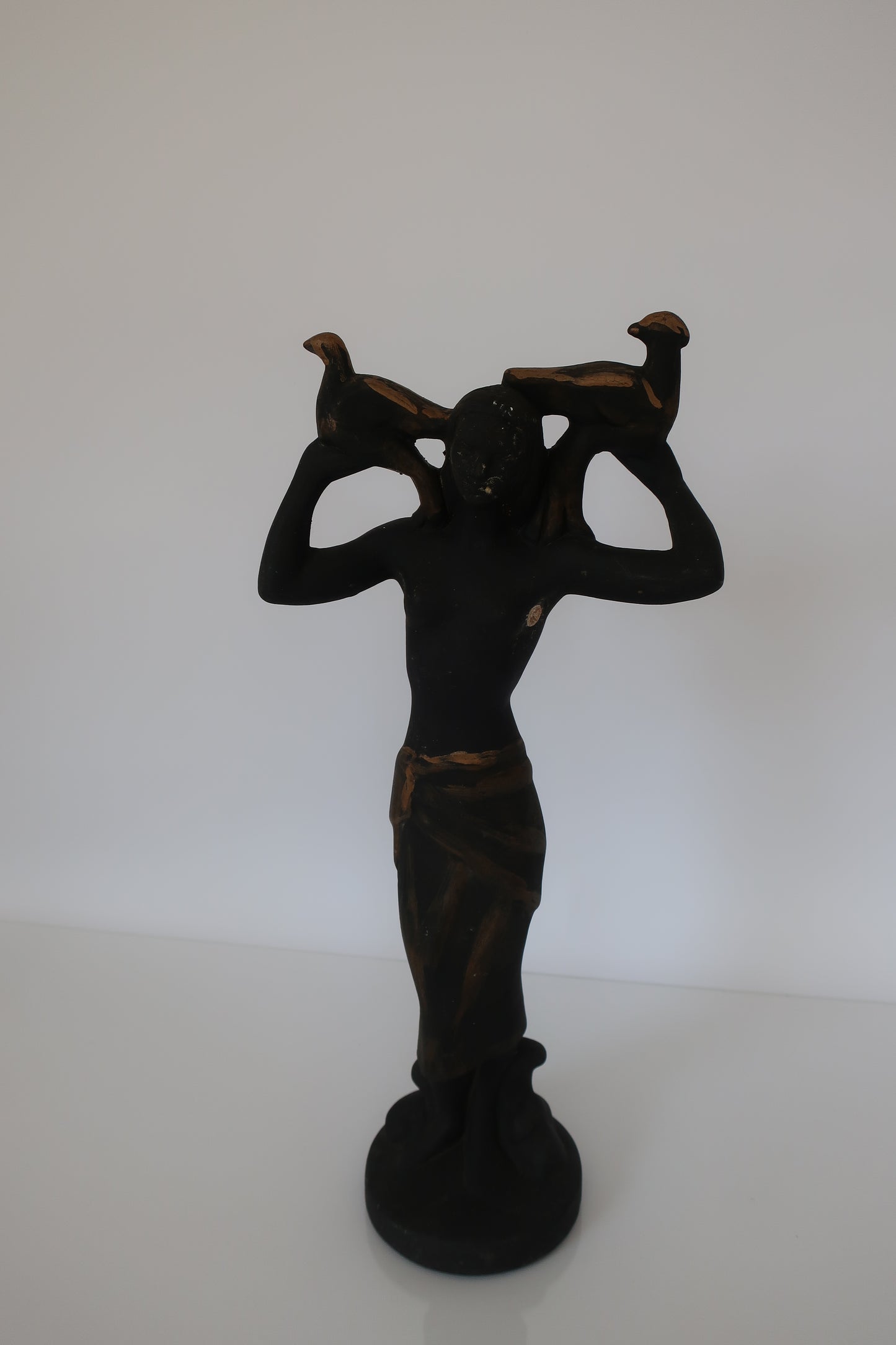 Black Hollywood Regency Lady Bird Statue