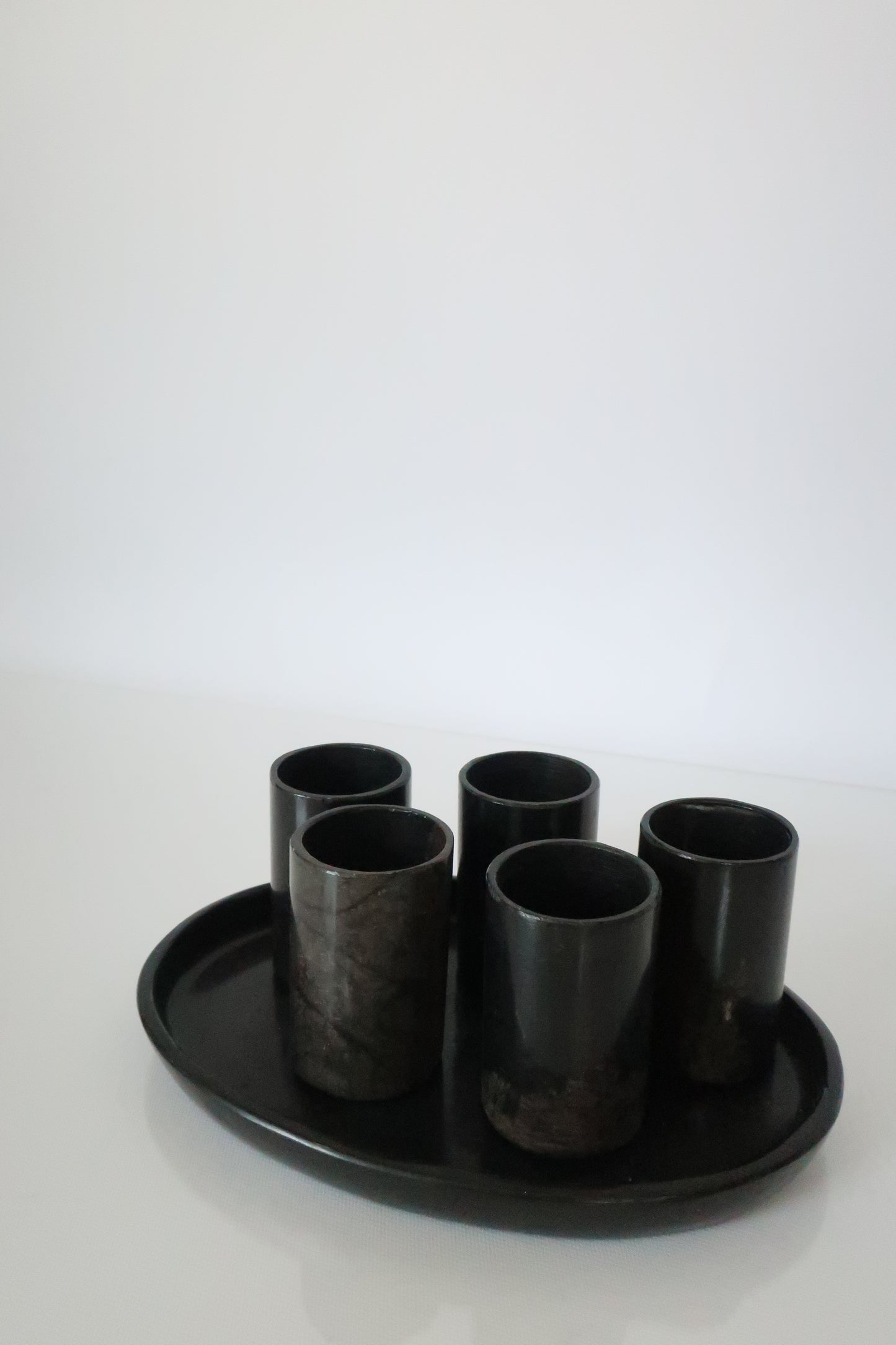 Black Marble Shotglass Set