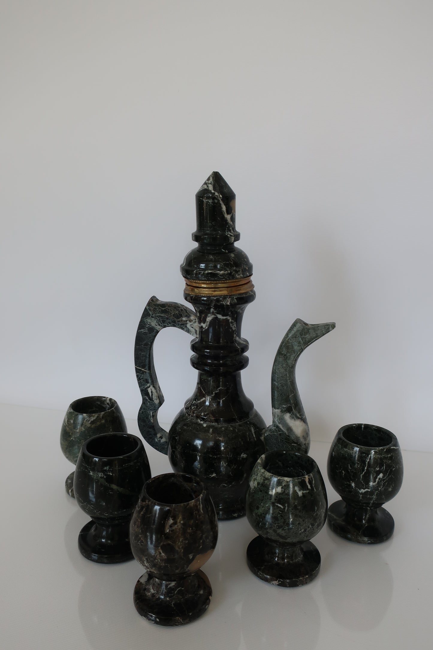 Black Marble & Brass Sake Set