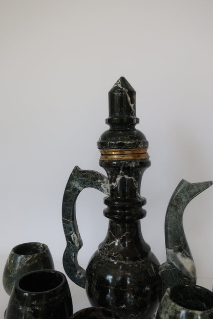 Black Marble & Brass Sake Set