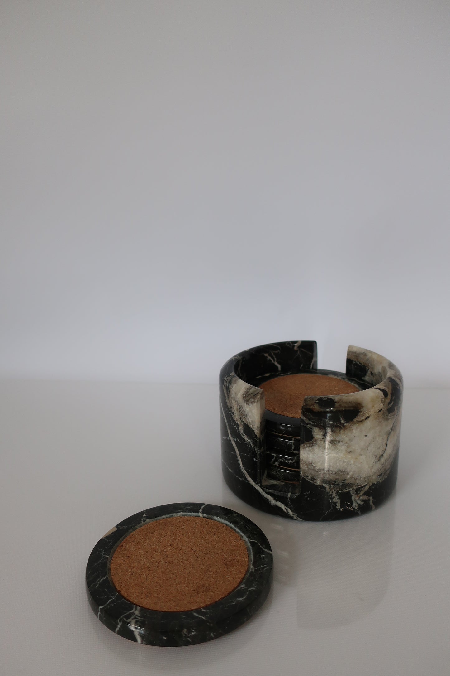 Black & White Marble Coaster Set