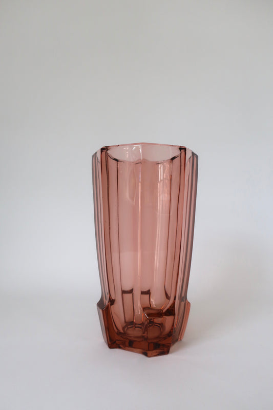 Val Saint Lambert Art Deco Pink Vase