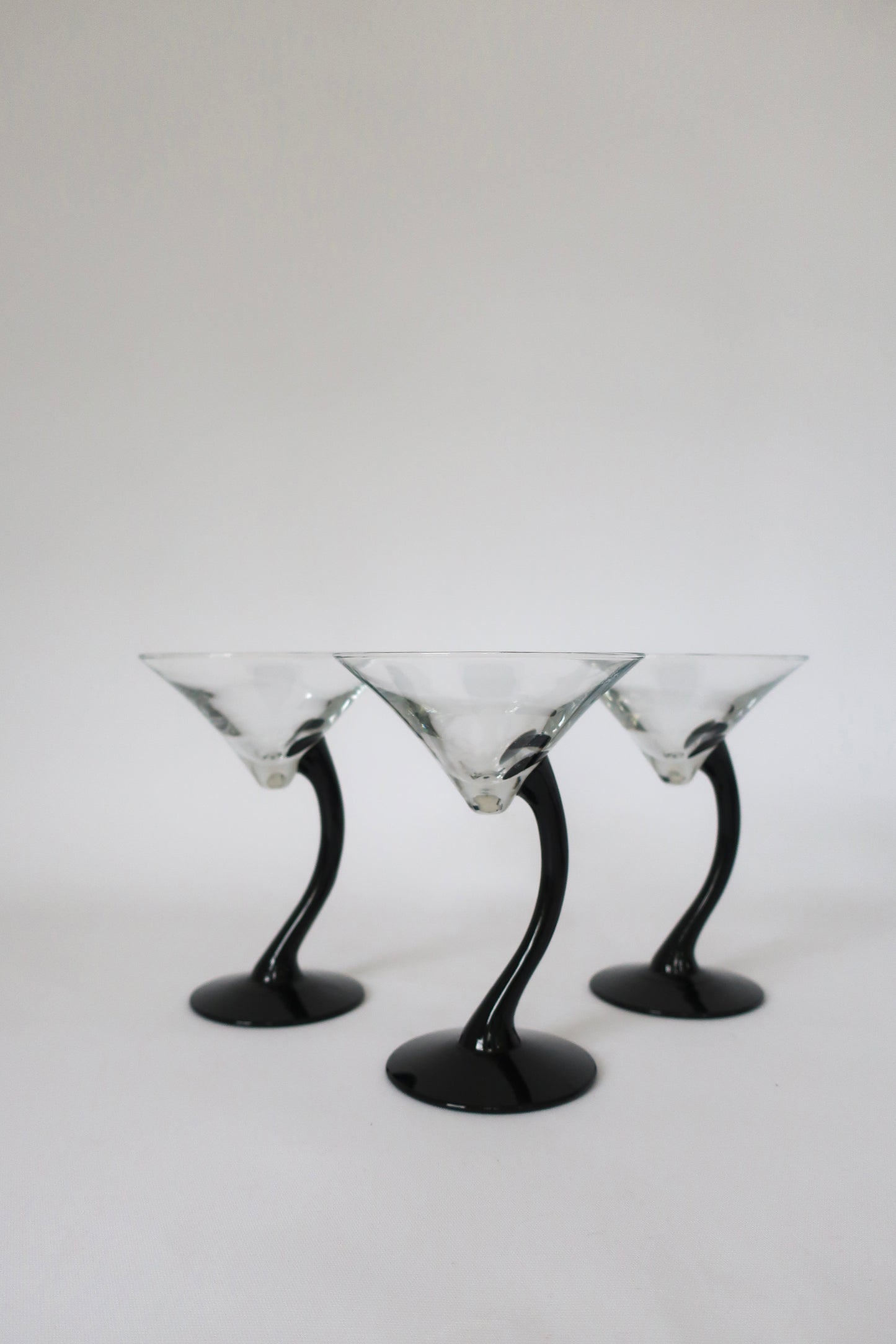 Libbey Black Stemmed Martini Glasses