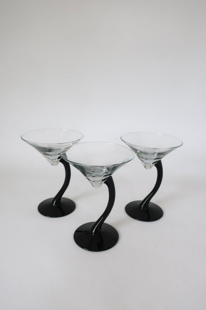 Libbey Black Stemmed Martini Glasses